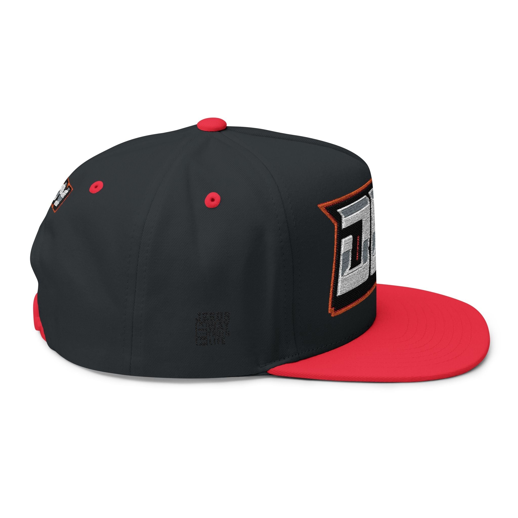 DLN Embroidered Flat Bill Cap – White Snapback Hat with Bold Patch Logo - Grace & Grit Boutique