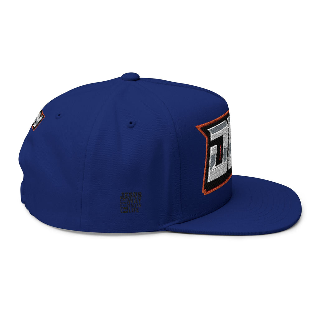 DLN Embroidered Flat Bill Cap – White Snapback Hat with Bold Patch Logo - Grace & Grit Boutique