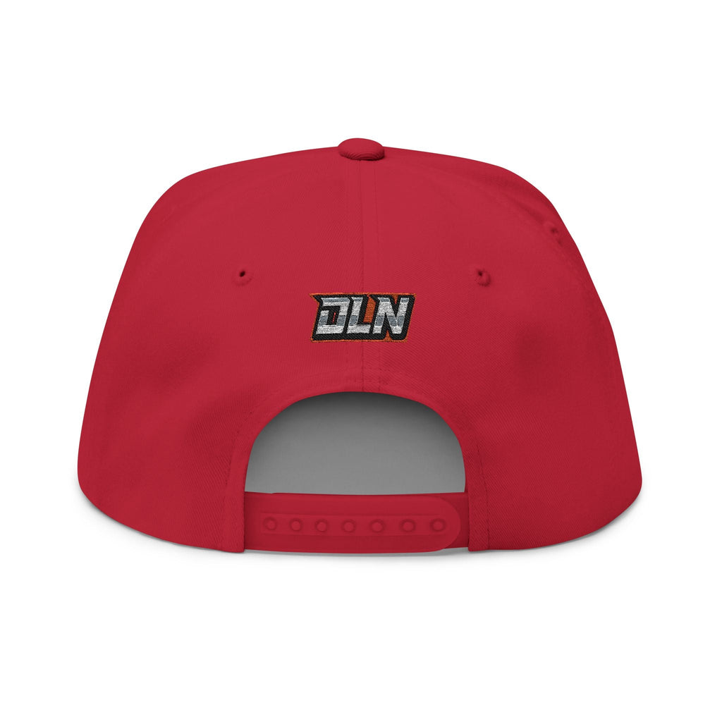 DLN Embroidered Flat Bill Cap – White Snapback Hat with Bold Patch Logo - Grace & Grit Boutique