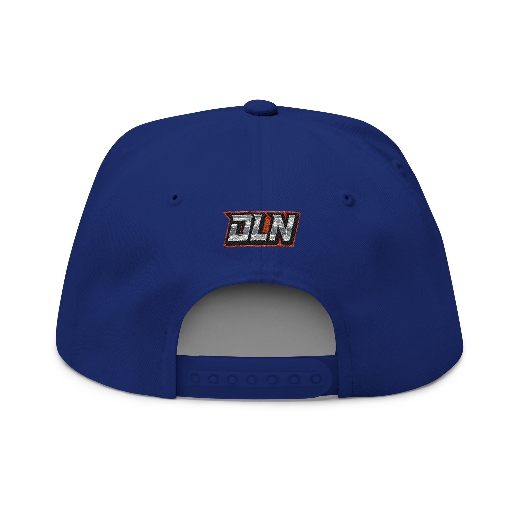 DLN Embroidered Flat Bill Cap – White Snapback Hat with Bold Patch Logo - Grace & Grit Boutique