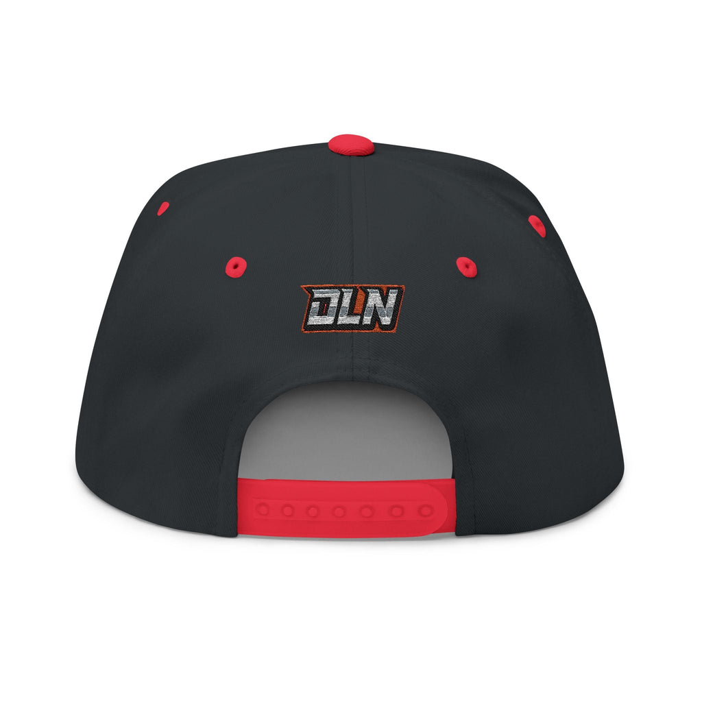 DLN Embroidered Flat Bill Cap – White Snapback Hat with Bold Patch Logo - Grace & Grit Boutique