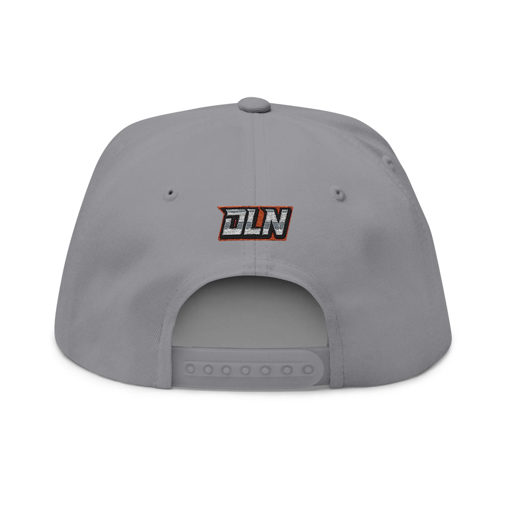 DLN Embroidered Flat Bill Cap – White Snapback Hat with Bold Patch Logo - Grace & Grit Boutique