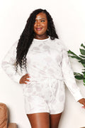 Double Take Floral Long Sleeve Top and Shorts Loungewear Set by Trendsi