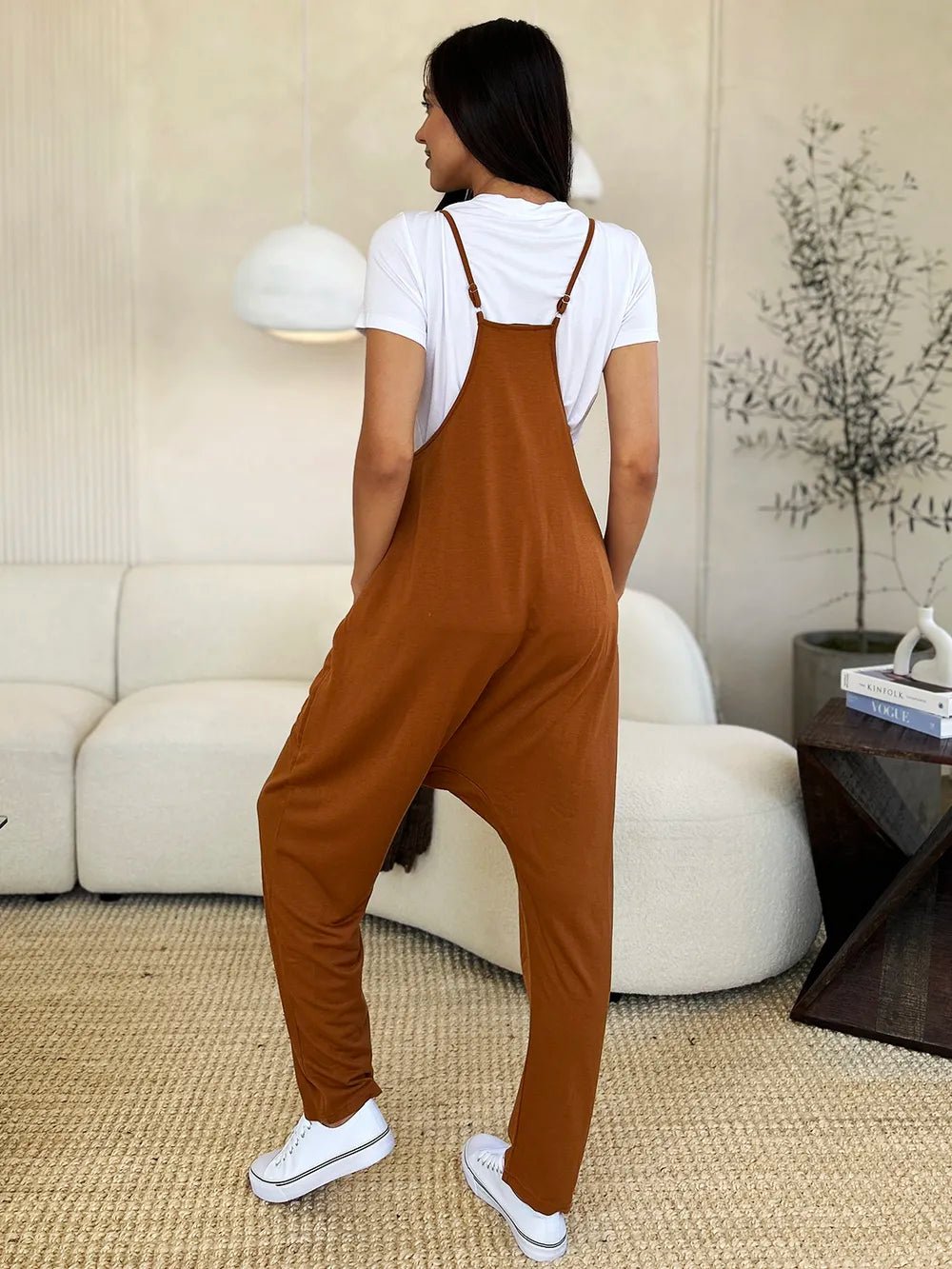 Double Take Full Size Sleeveless V - Neck Pocketed Jumpsuit - Grace & Grit Boutique