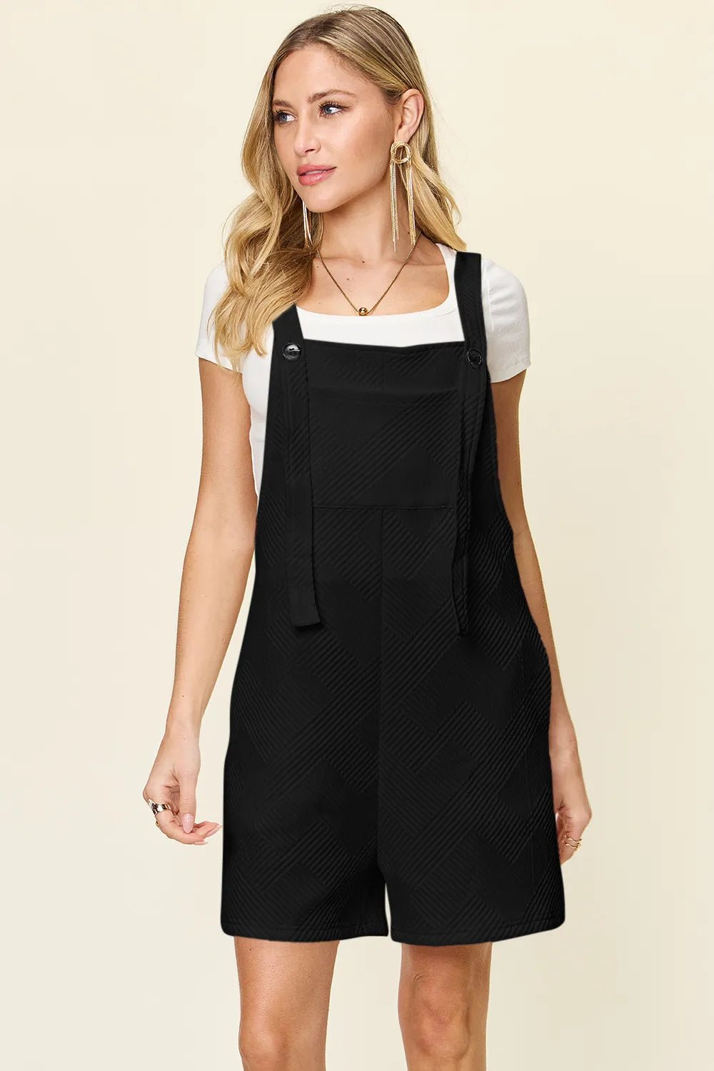 Double Take Full Size Texture Sleeveless Romper by Trendsi