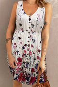 Double Take Scoop Neck Buttoned Sleeveless Magic Dress with Pockets - Grace & Grit Boutique