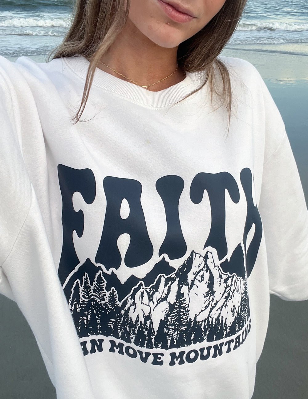 Faith Can Move Mountains Unisex Crewneck - Grace & Grit Boutique