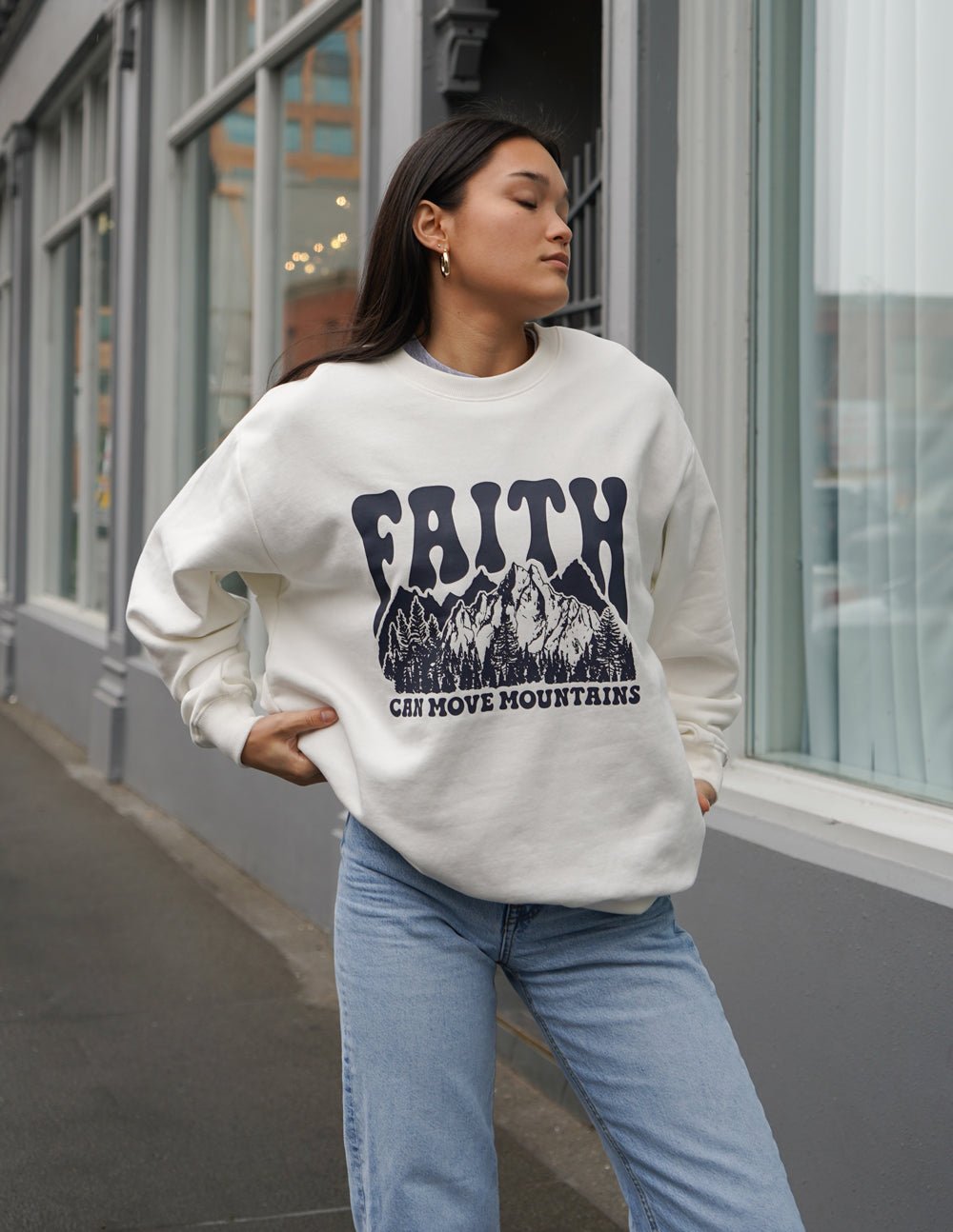 Faith Can Move Mountains Unisex Crewneck - Grace & Grit Boutique