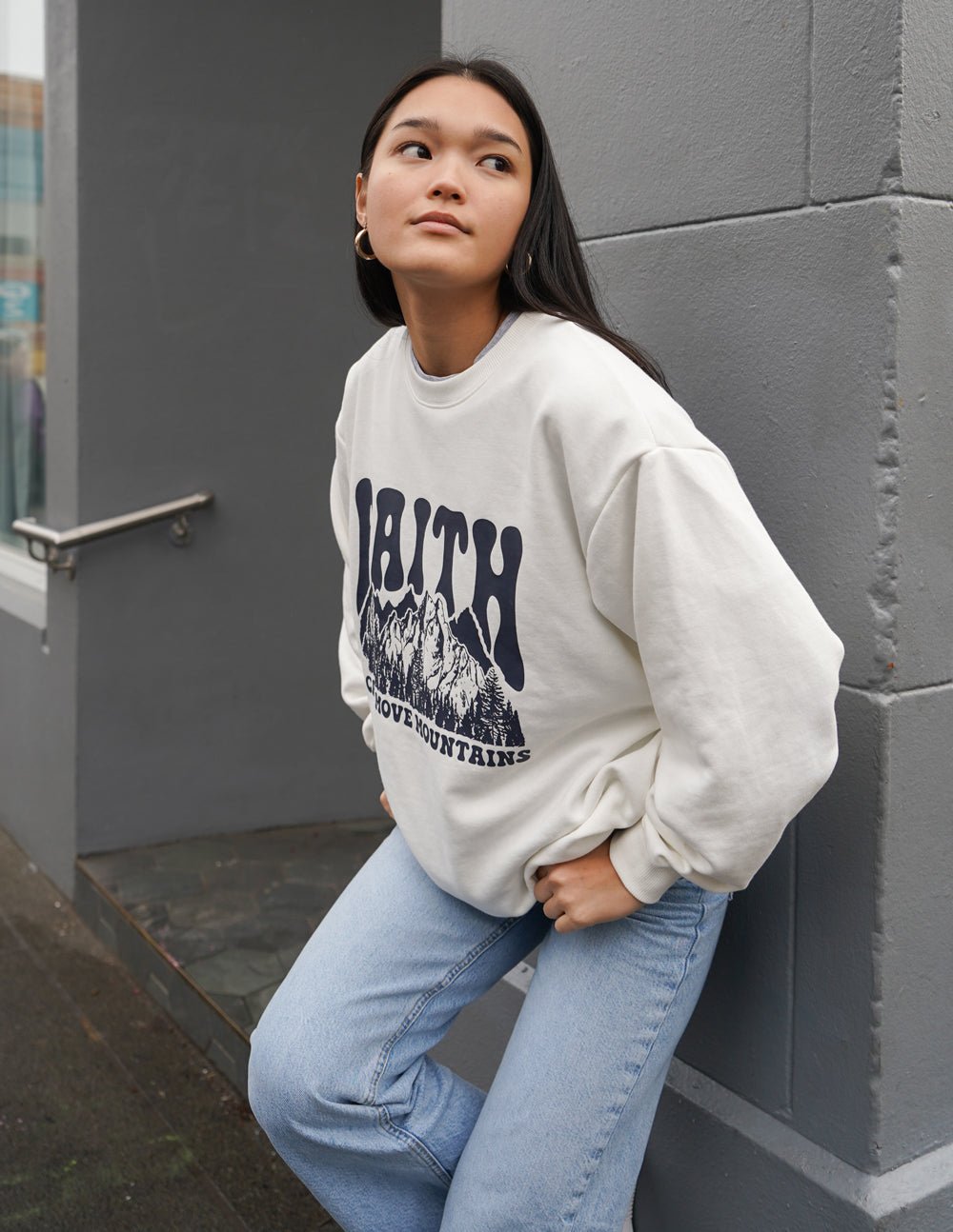 Faith Can Move Mountains Unisex Crewneck - Grace & Grit Boutique