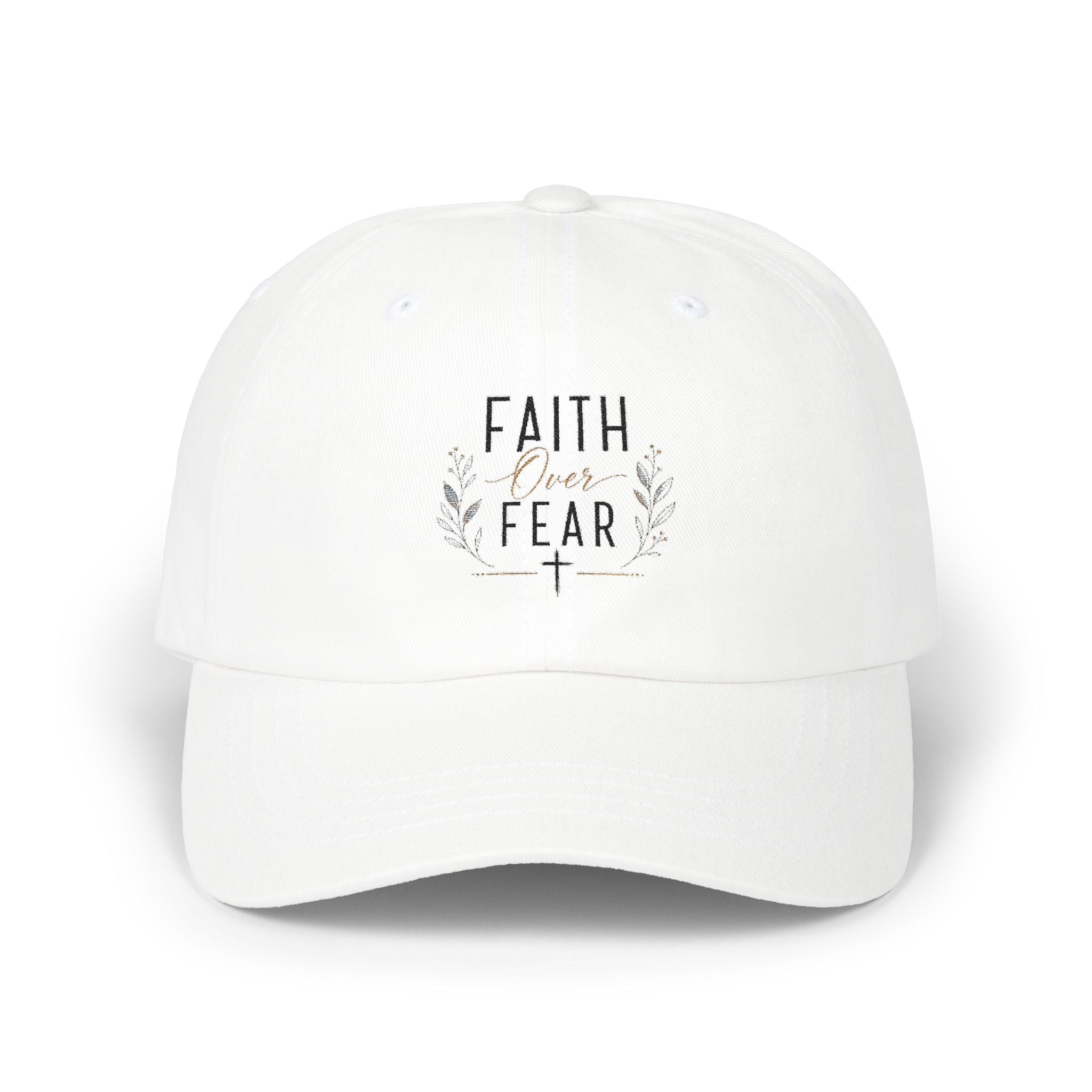 Faith Over Fear Cap — Minimal Christian Baseball Hat by Printify