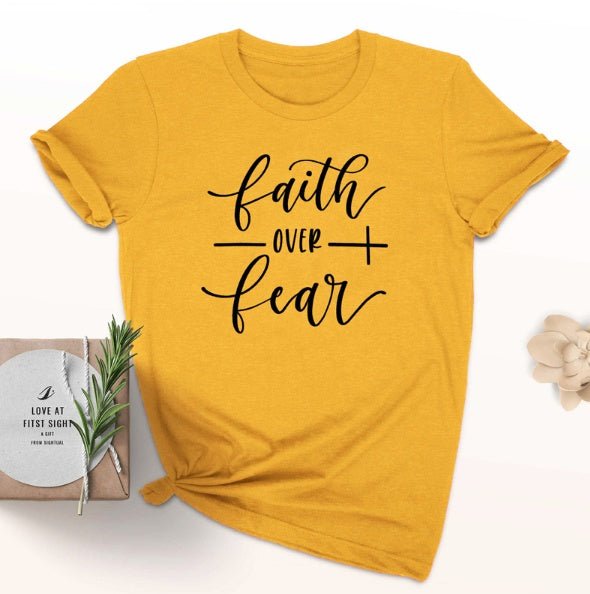 Faith Over Fear Christian T-Shirt Religion Clothing For Women Faith Shirt by Grace & Grit