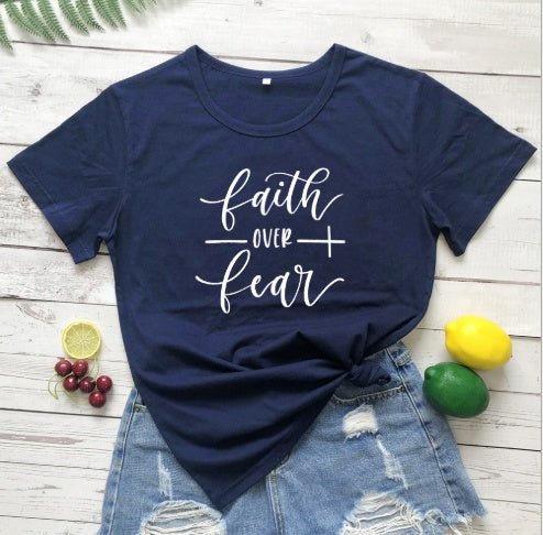 Faith Over Fear Christian T-Shirt Religion Clothing For Women Faith Shirt by Grace & Grit
