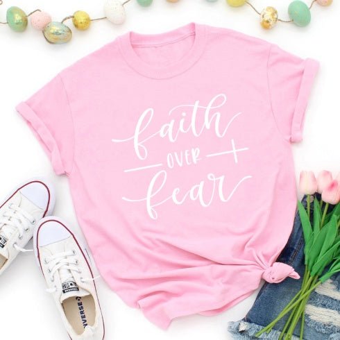 Faith Over Fear Christian T-Shirt Religion Clothing For Women Faith Shirt by Grace & Grit