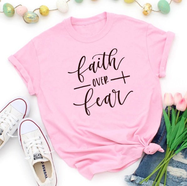 Faith Over Fear Christian T-Shirt Religion Clothing For Women Faith Shirt by Grace & Grit