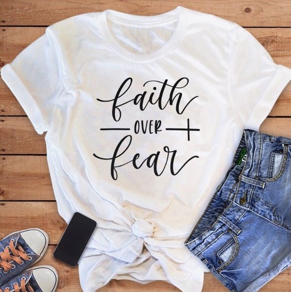 Faith Over Fear Christian T-Shirt Religion Clothing For Women Faith Shirt by Grace & Grit