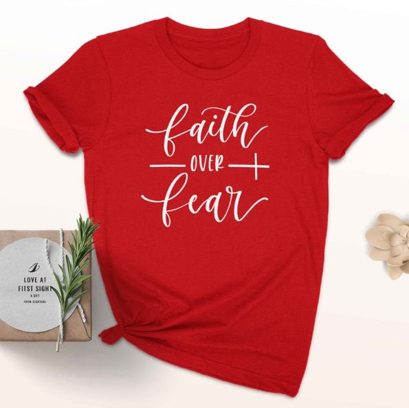 Faith Over Fear Christian T-Shirt Religion Clothing For Women Faith Shirt by Grace & Grit