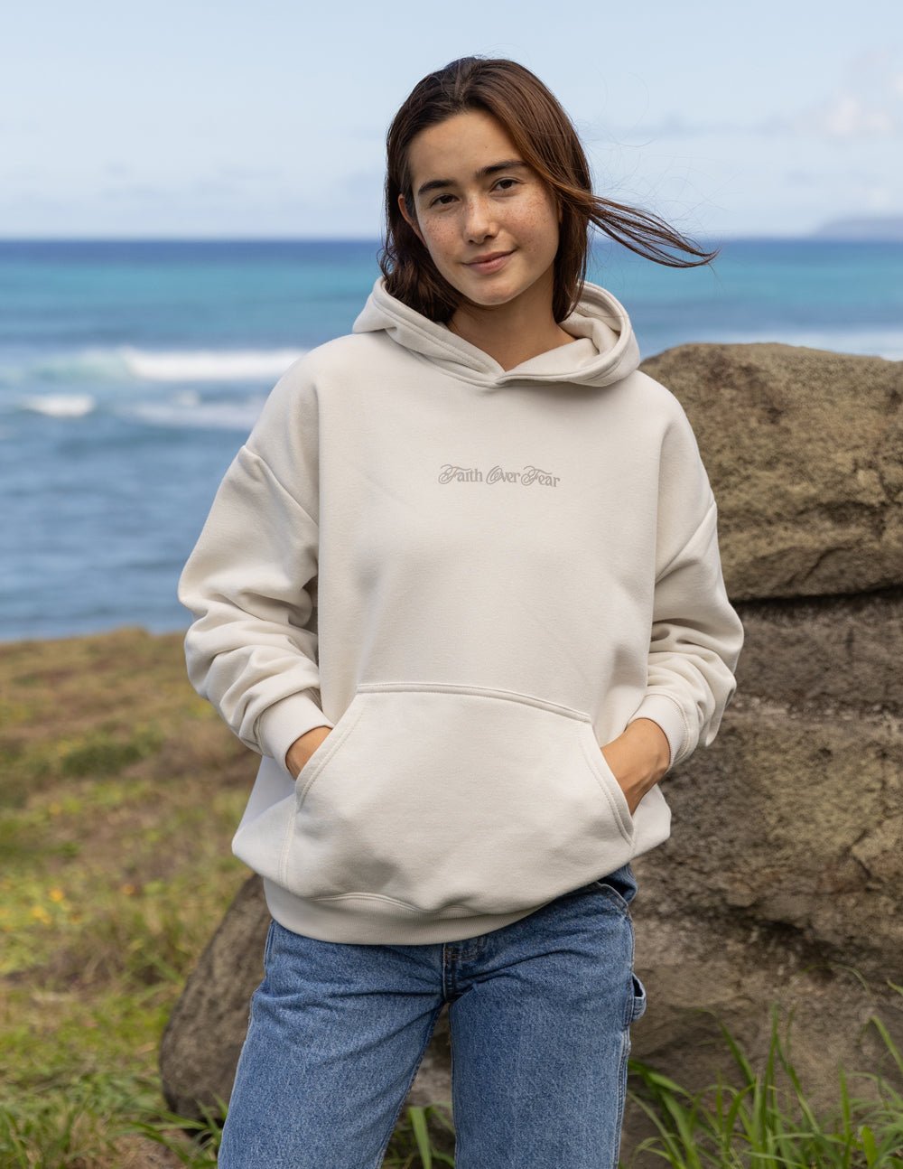 Faith Over Fear Taupe Unisex Hoodie - Grace & Grit Boutique
