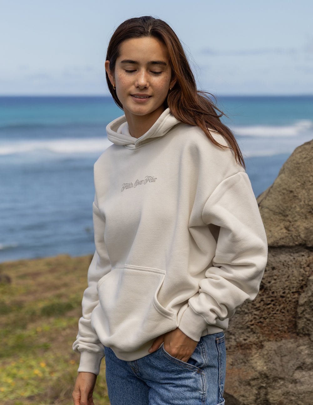 Faith Over Fear Taupe Unisex Hoodie - Grace & Grit Boutique