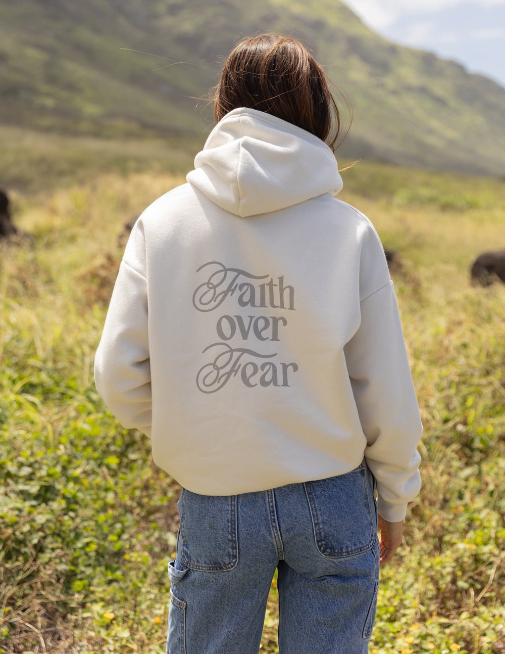 Faith Over Fear Taupe Unisex Hoodie - Grace & Grit Boutique
