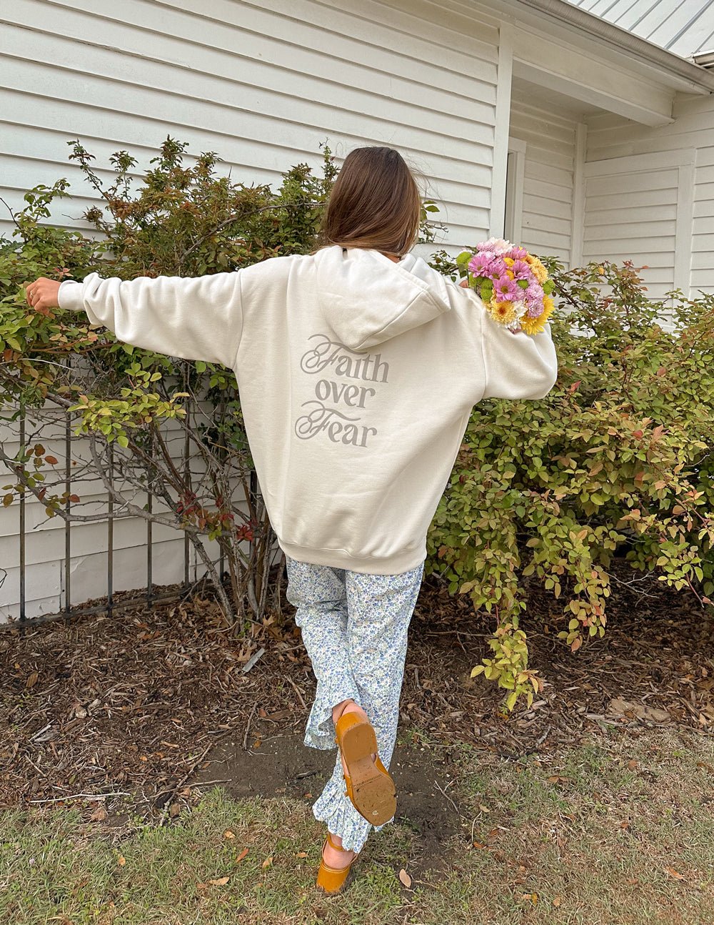 Faith Over Fear Taupe Unisex Hoodie - Grace & Grit Boutique