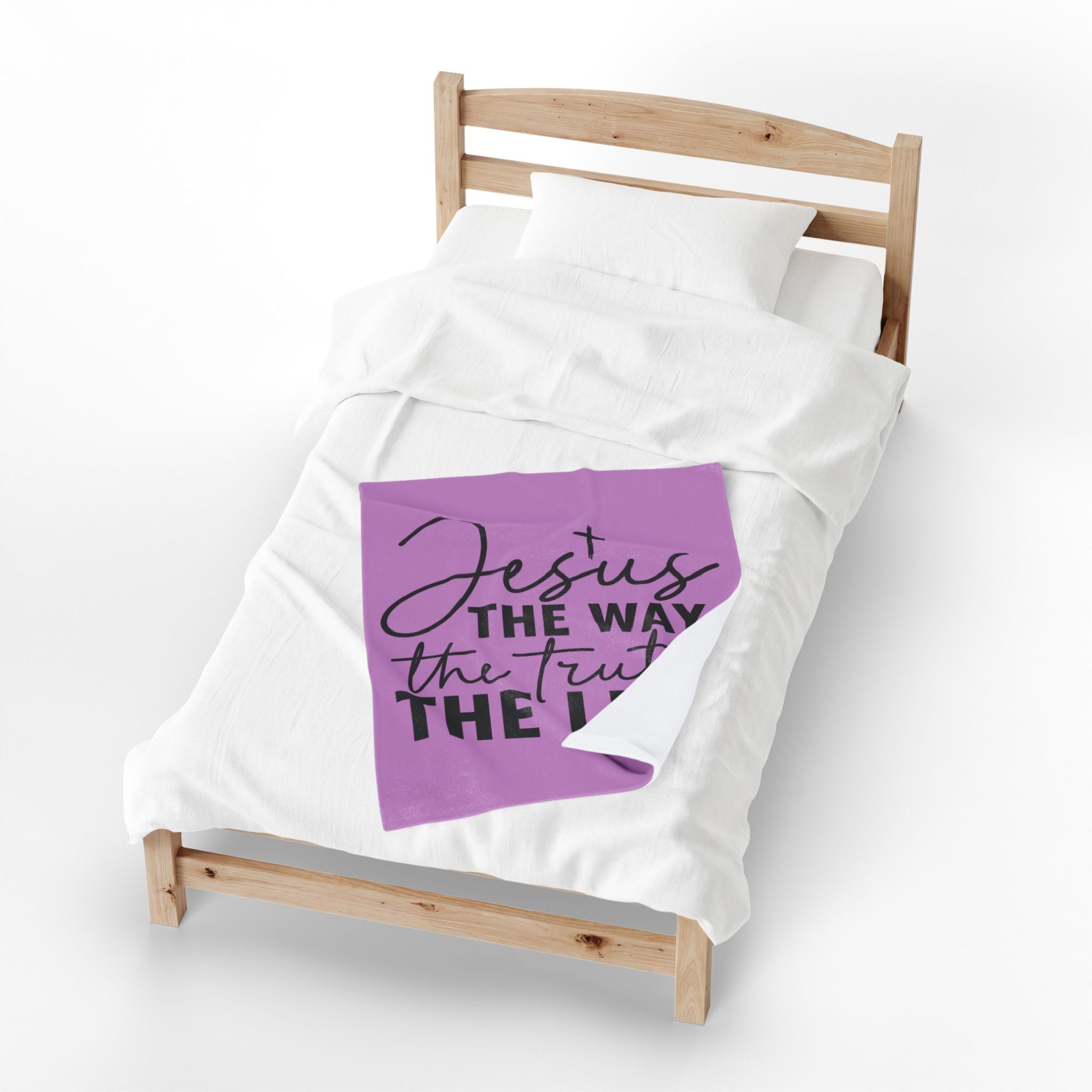 Faith Velveteen Plush Blanket — "Jesus The Way The Truth The Life" Throw - Grace & Grit Boutique