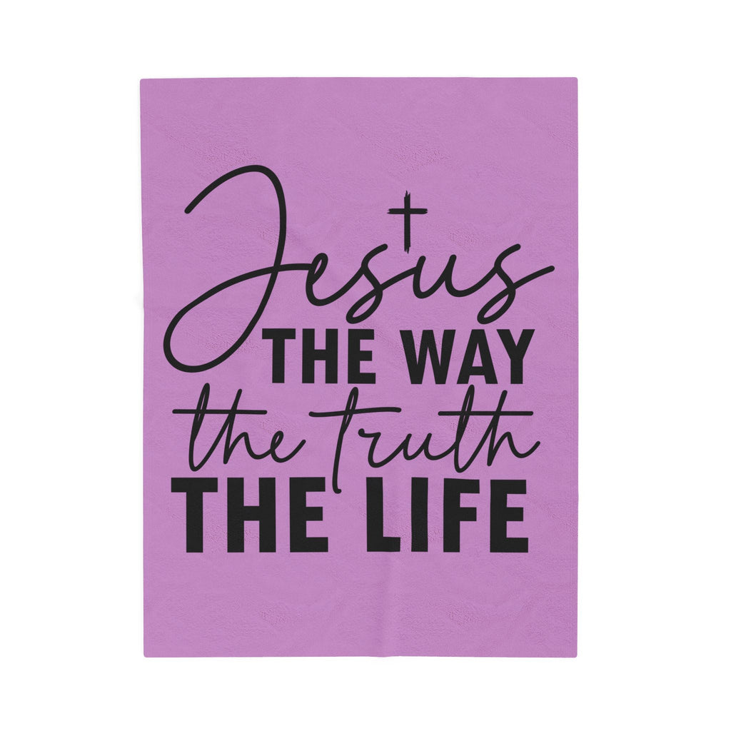 Faith Velveteen Plush Blanket — "Jesus The Way The Truth The Life" Throw - Grace & Grit Boutique