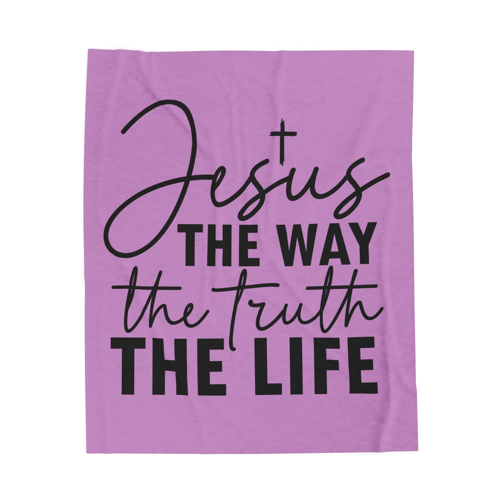 Faith Velveteen Plush Blanket — "Jesus The Way The Truth The Life" Throw - Grace & Grit Boutique