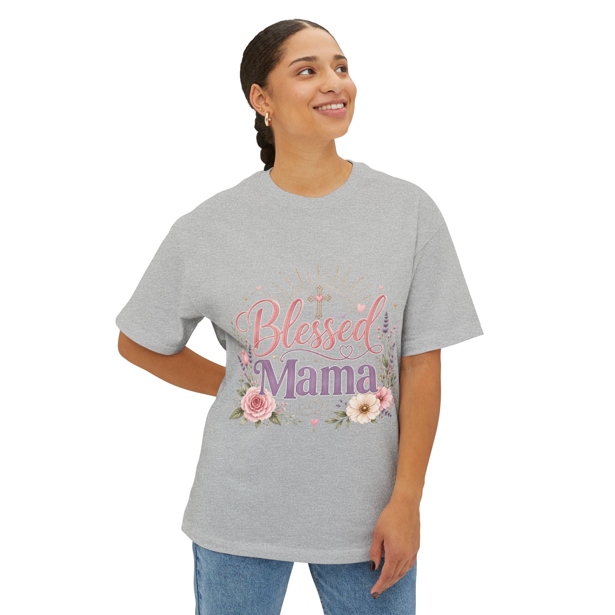 Floral Oversized Boxy Tee for Moms - Mother's Day Gift - Grace & Grit Boutique