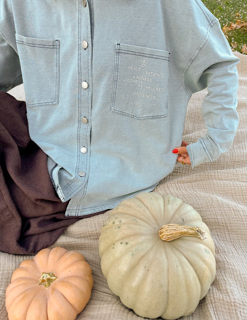 Fruit of the Spirit Shacket - Grace & Grit Boutique