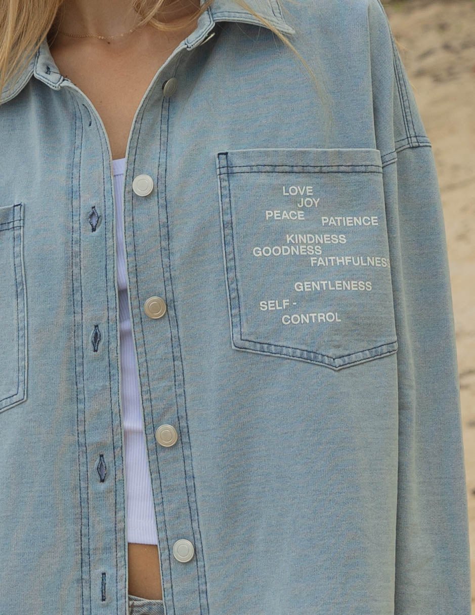 Fruit of the Spirit Shacket - Grace & Grit Boutique