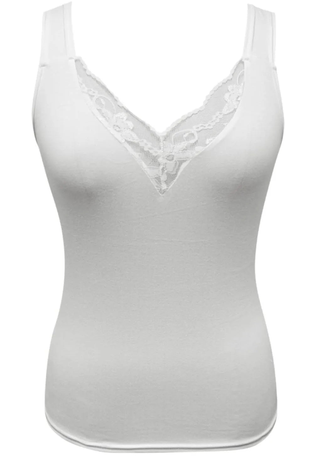 Full Size Lace Detail V - Neck Tank Plus Size - Grace & Grit Boutique
