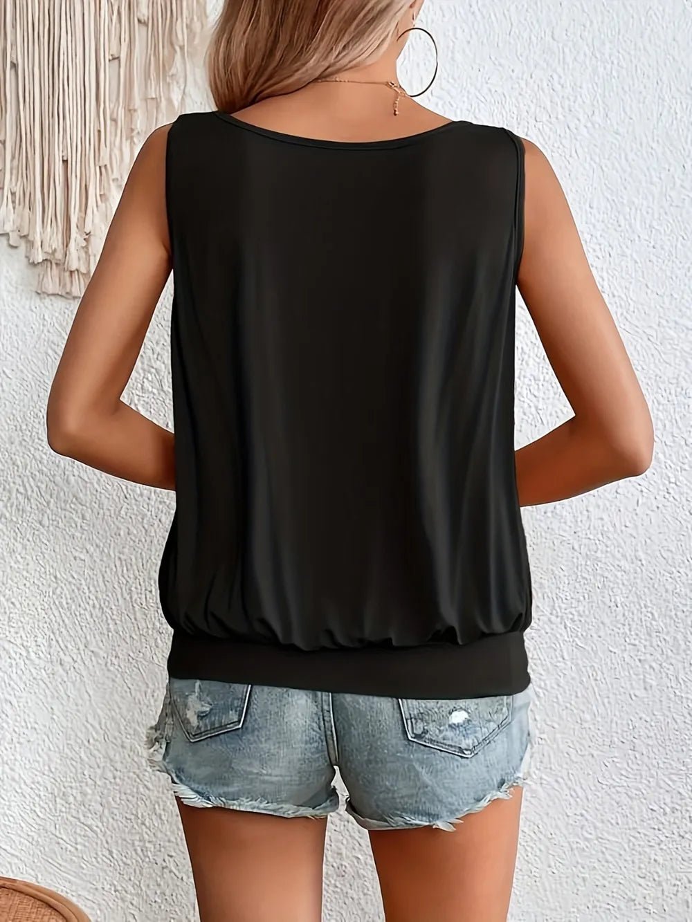 Full Size Ruched Scoop Neck Tank - Grace & Grit Boutique