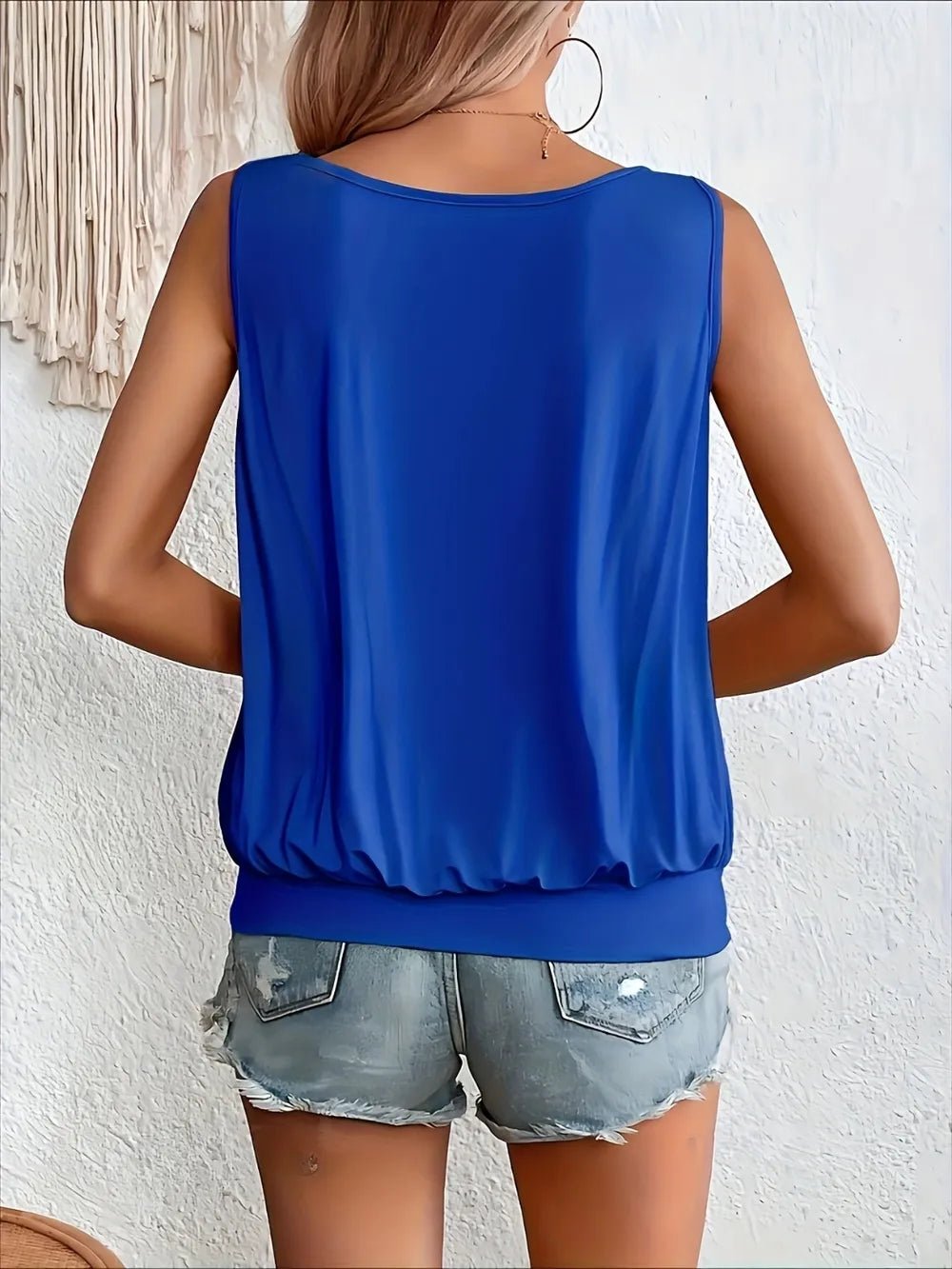 Full Size Ruched Scoop Neck Tank - Grace & Grit Boutique