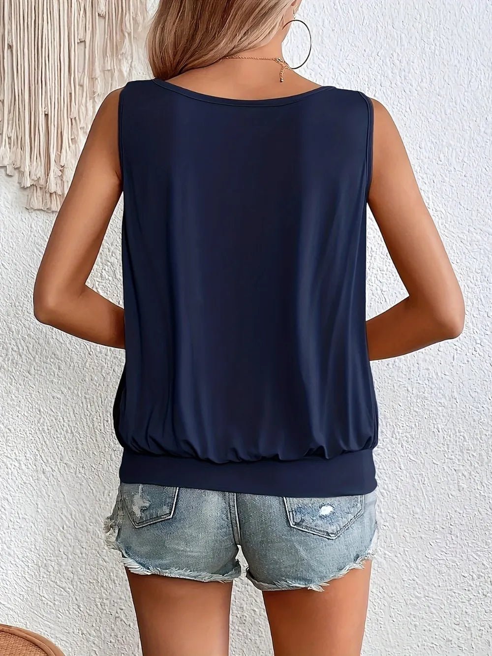 Full Size Ruched Scoop Neck Tank - Grace & Grit Boutique