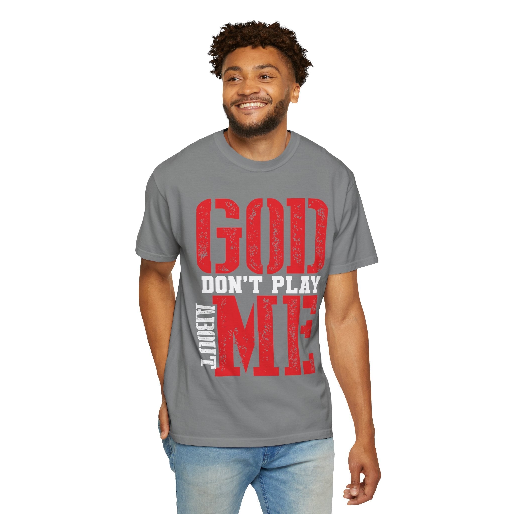 God Me T-Shirt — Distressed Bold Faith Graphic Tee by Printify