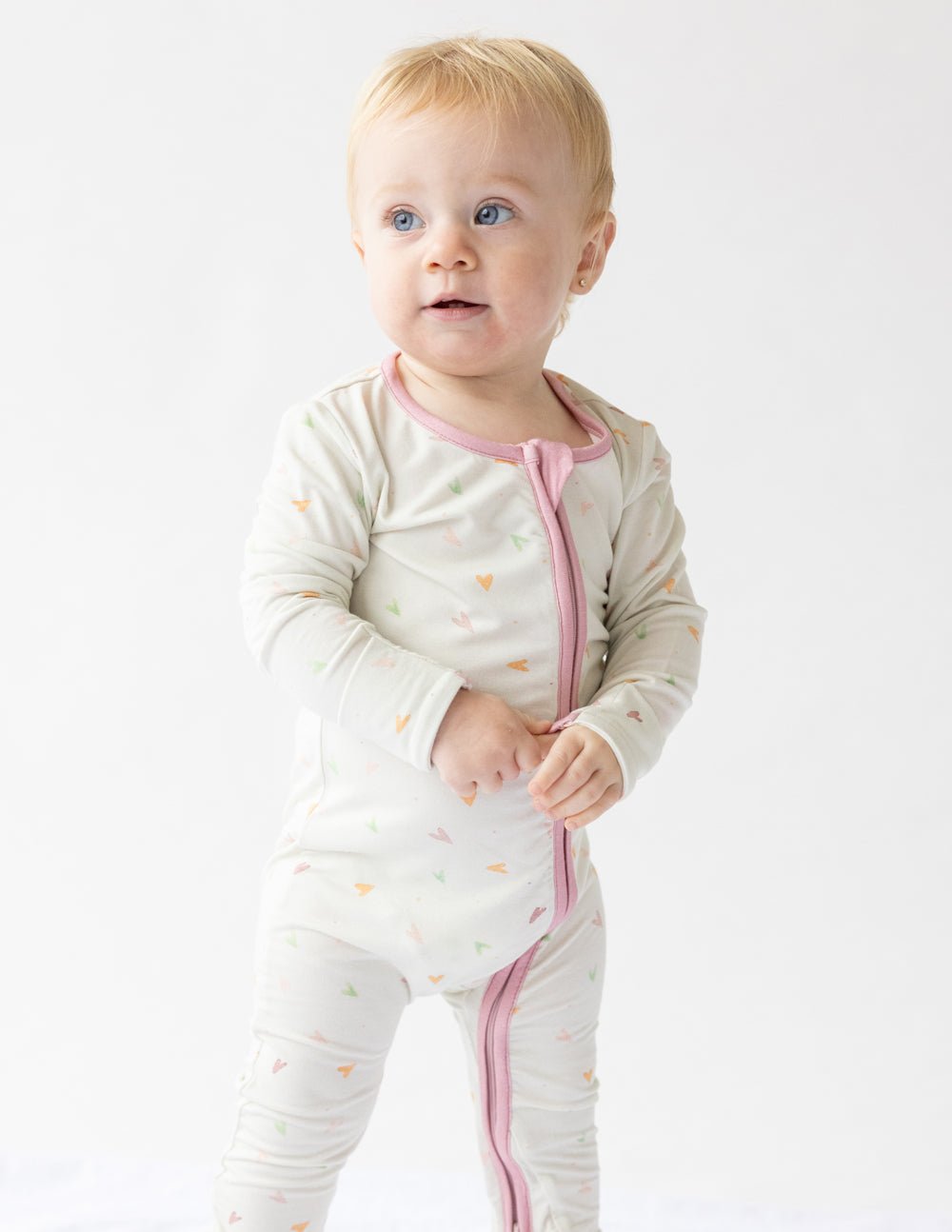 Heart Bamboo Convertible Footed Onesie - Grace & Grit Boutique