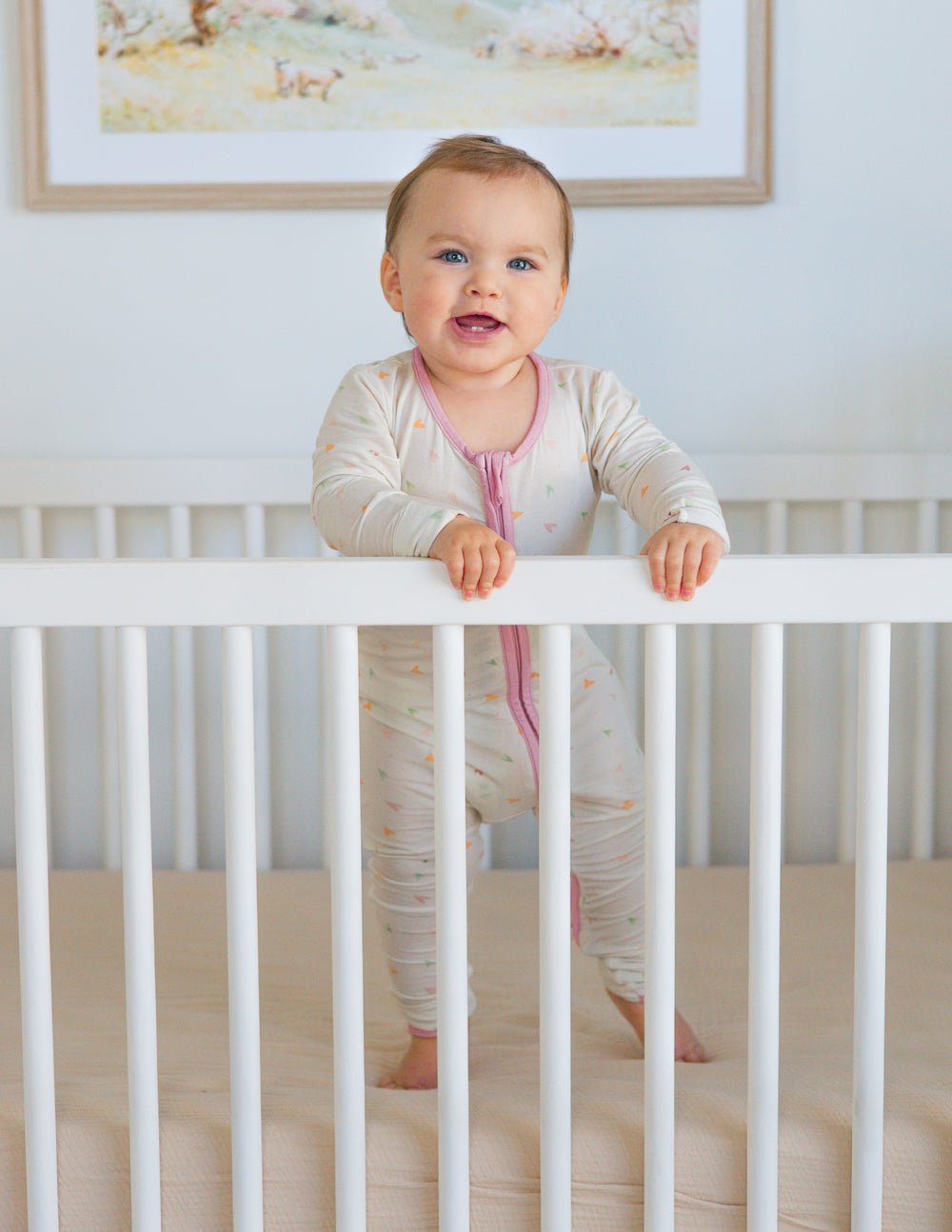Heart Bamboo Convertible Footed Onesie - Grace & Grit Boutique