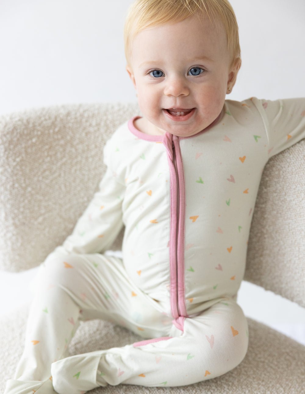 Heart Bamboo Convertible Footed Onesie - Grace & Grit Boutique