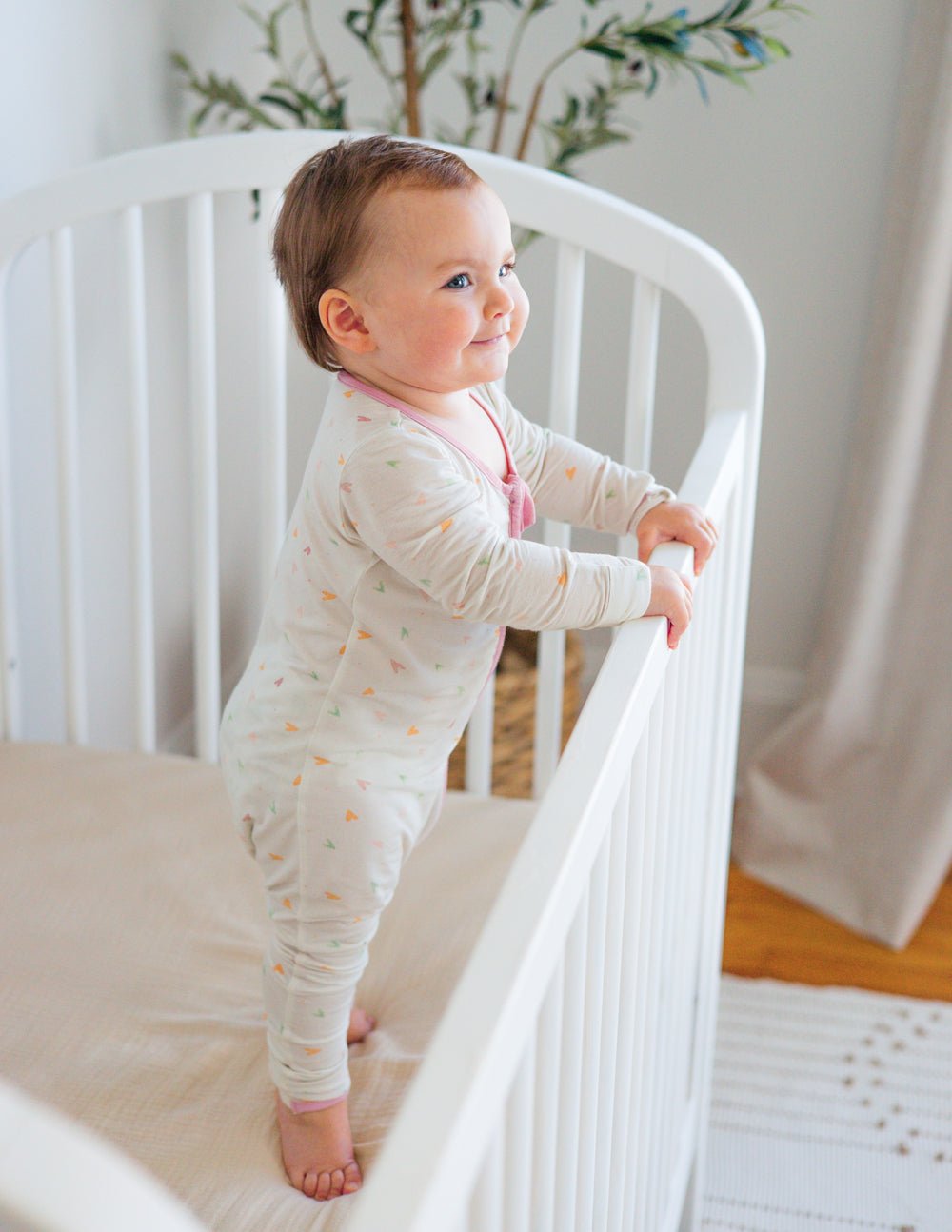 Heart Bamboo Convertible Footed Onesie - Grace & Grit Boutique