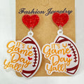 Heart Shape Sports Theme Acrylic Dangle Earrings - Grace & Grit Boutique