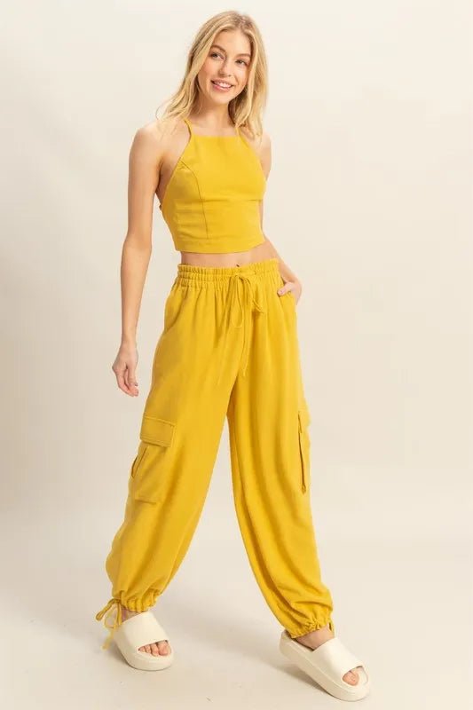 HYFVE Crop Top and Cargo Pants Set - Grace & Grit Boutique