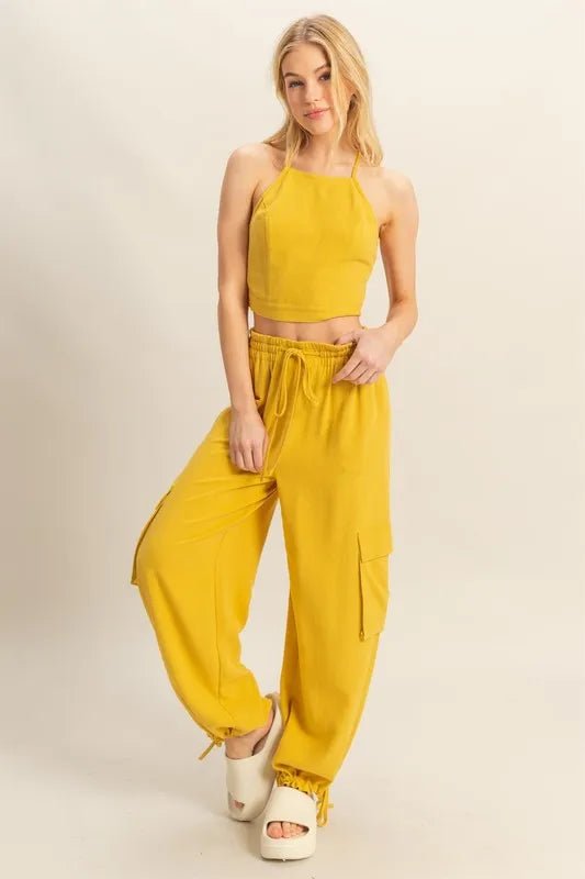 HYFVE Crop Top and Cargo Pants Set - Grace & Grit Boutique
