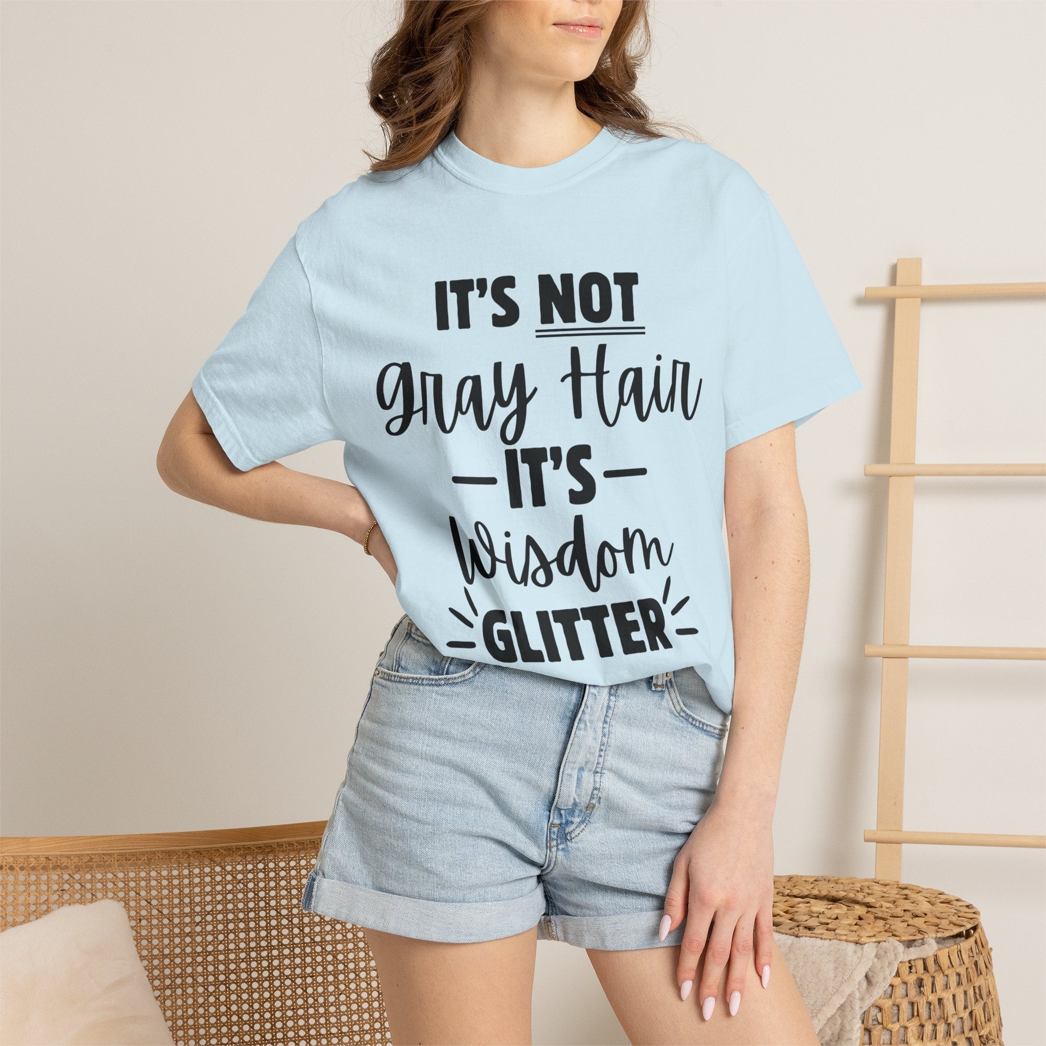 It's Not Gray Hair It's Wisdom Glitter T-Shirt | Funny Senior Pride Tee - Grace & Grit Boutique