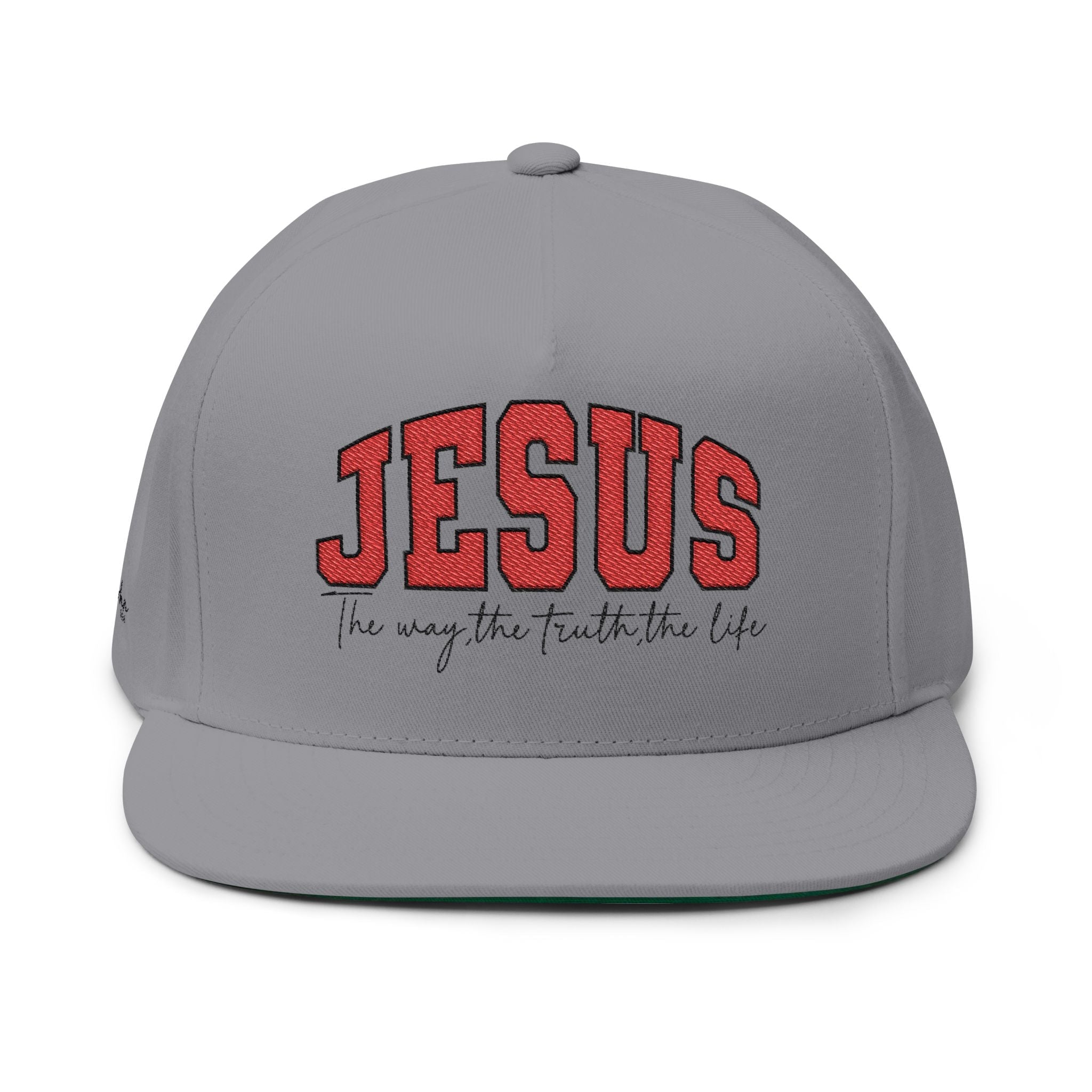 Jesus Embroidered Flat Bill Cap — Faith Snapback Hat - Grace & Grit Boutique