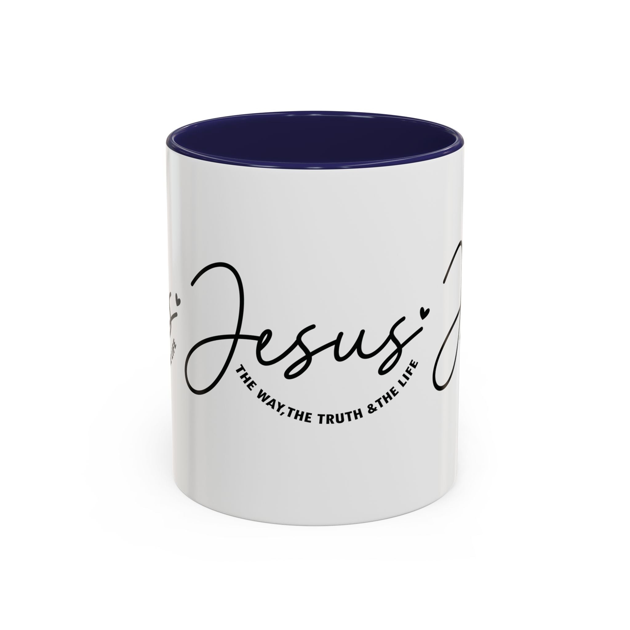 Jesus Is The Way Accent Coffee Mug — Faith Scripture Ceramic (11/15 oz) by Printify
