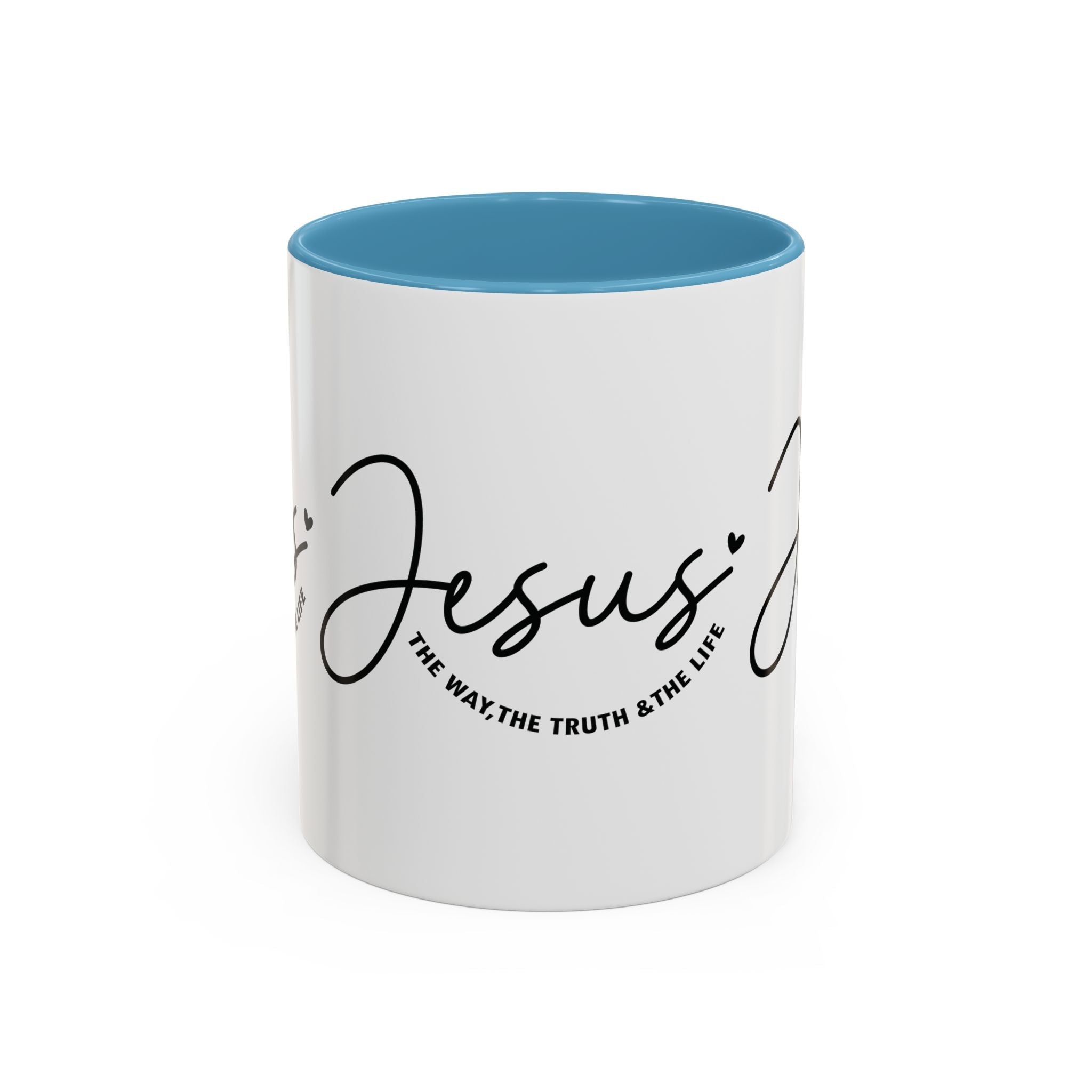 Jesus Is The Way Accent Coffee Mug — Faith Scripture Ceramic (11/15 oz) by Printify