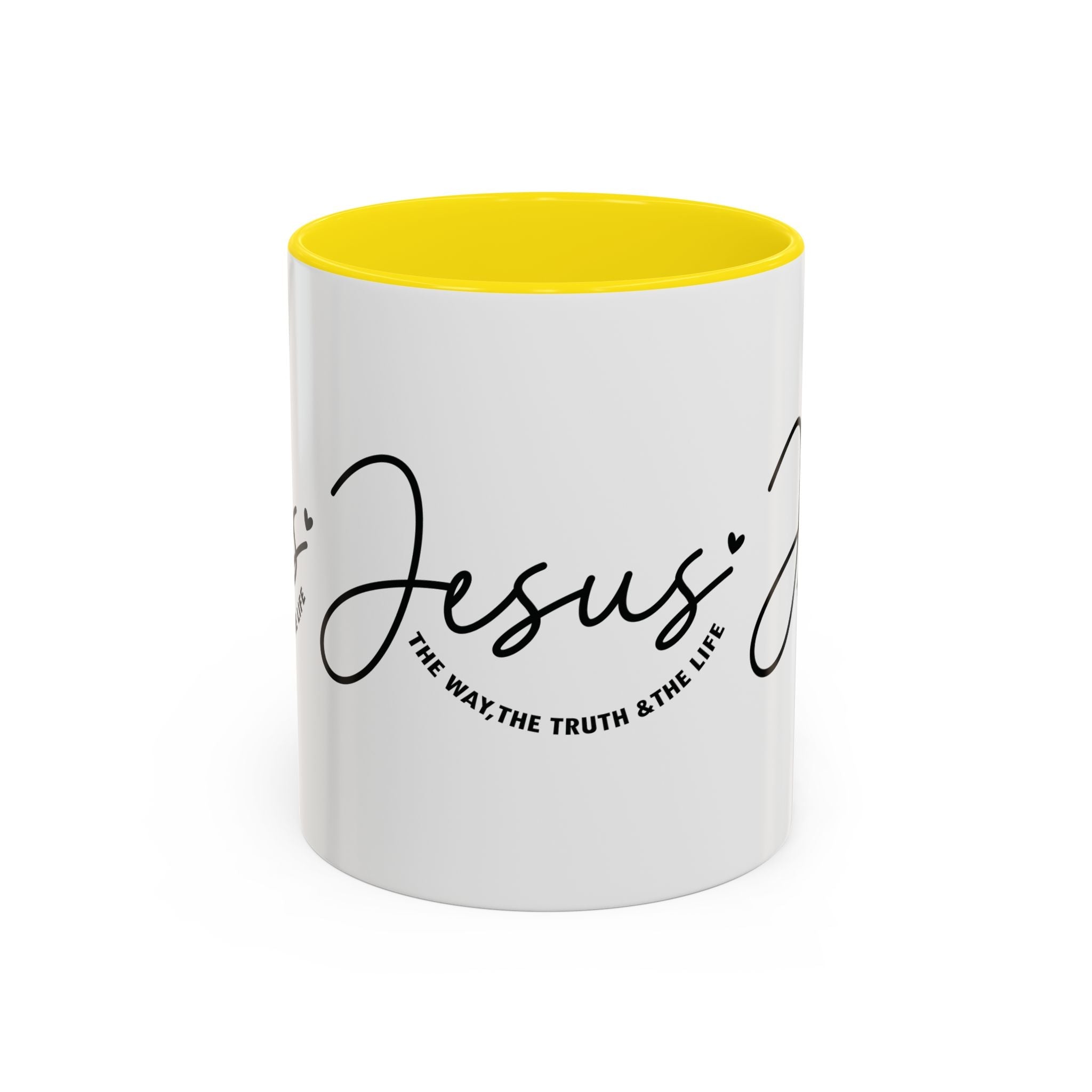 Jesus Is The Way Accent Coffee Mug — Faith Scripture Ceramic (11/15 oz) by Printify