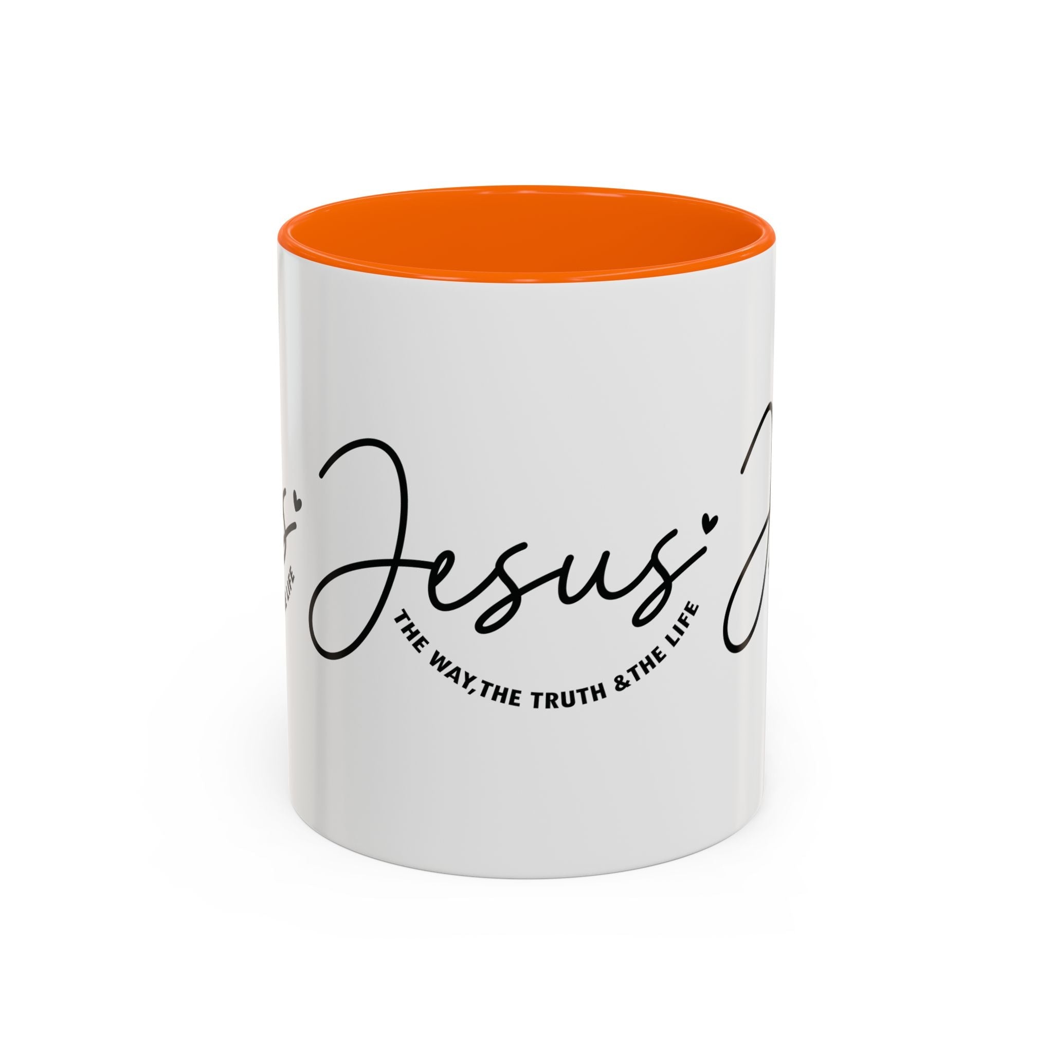 Jesus Is The Way Accent Coffee Mug — Faith Scripture Ceramic (11/15 oz) by Printify