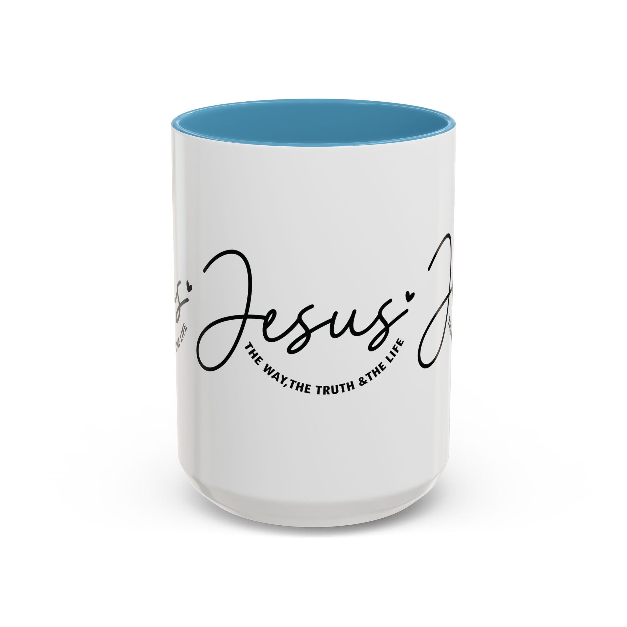 Jesus Is The Way Accent Coffee Mug — Faith Scripture Ceramic (11/15 oz) by Printify
