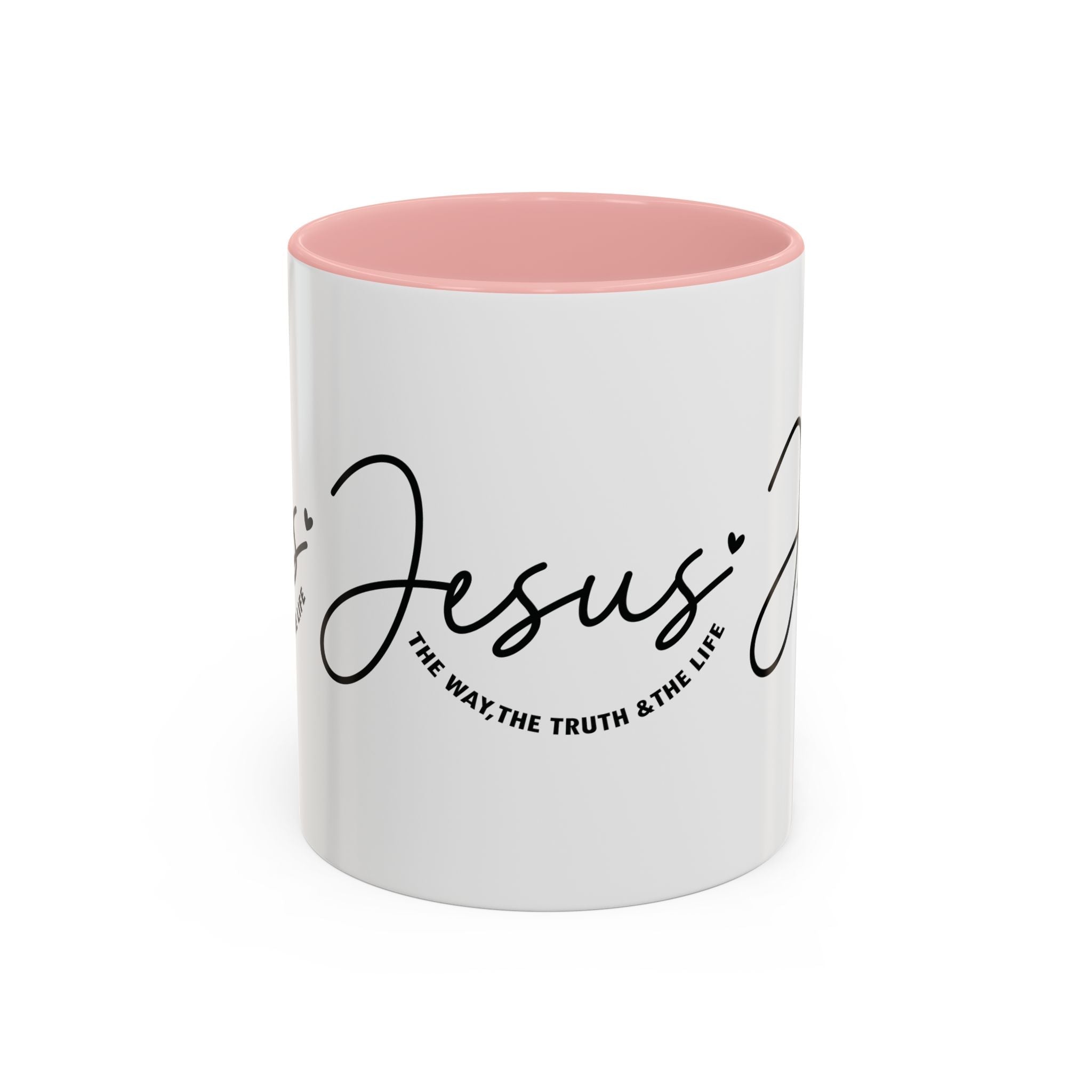 Jesus Is The Way Accent Coffee Mug — Faith Scripture Ceramic (11/15 oz) by Printify